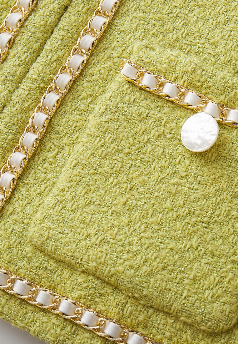 Chain-detail Patch-pocket Jacket