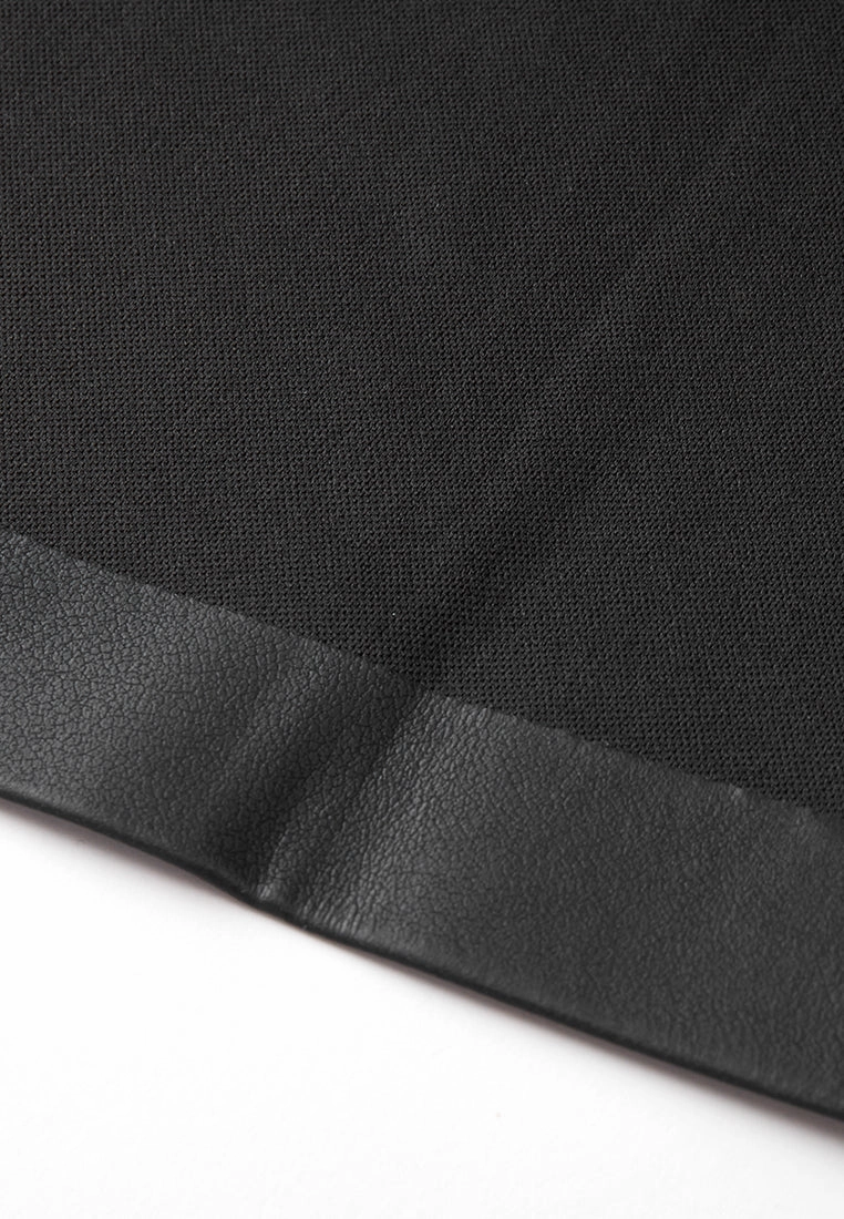 Chain-detail Vegan Leather Pleated Skirt