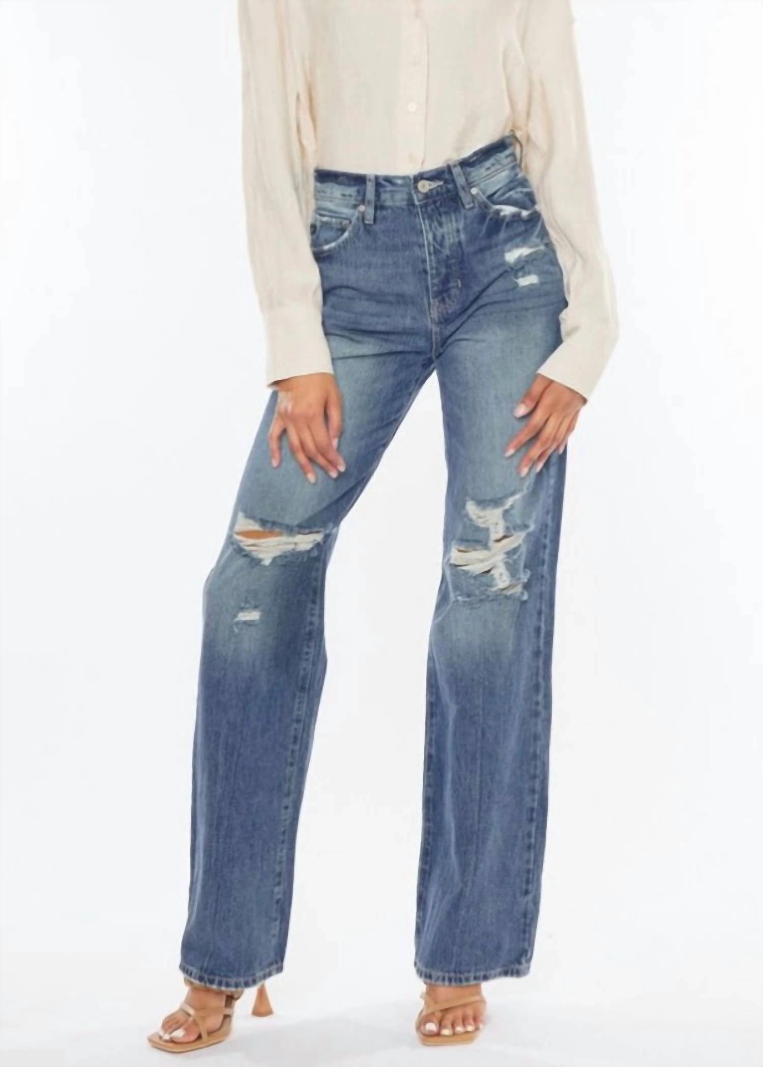 Charlotte Jeans In Medium Blue