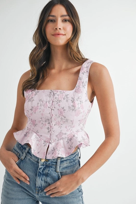Chateau Bloom Peplum Top
