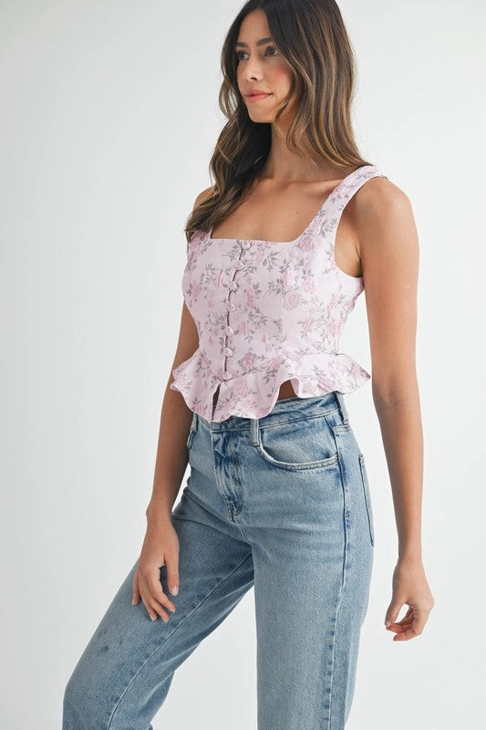 Chateau Bloom Peplum Top