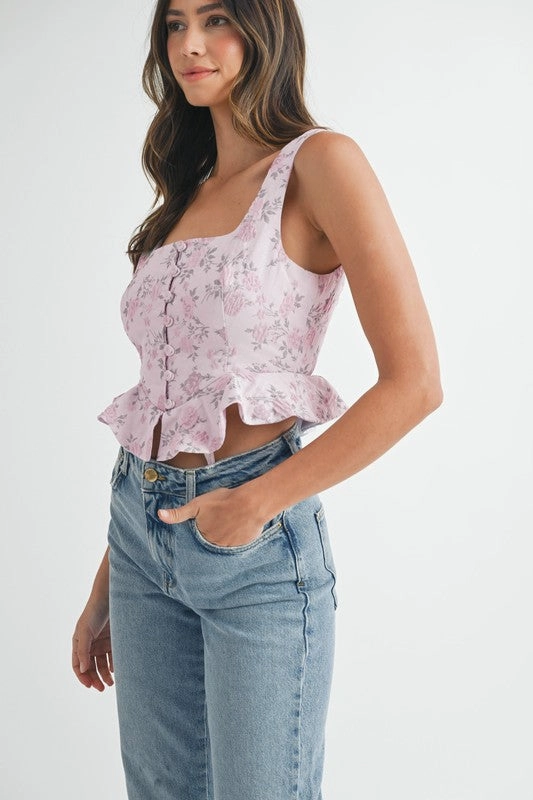 Chateau Bloom Peplum Top