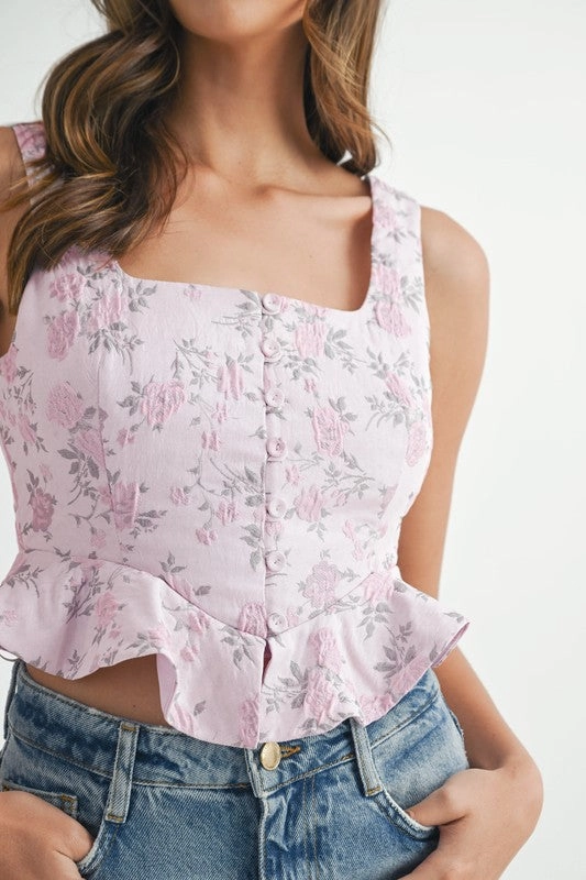 Chateau Bloom Peplum Top