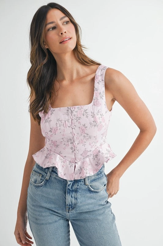 Chateau Bloom Peplum Top