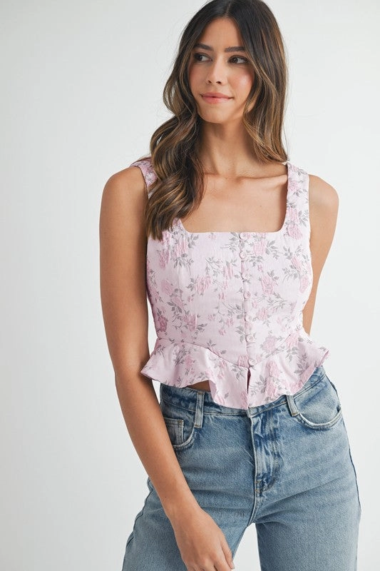 Chateau Bloom Peplum Top