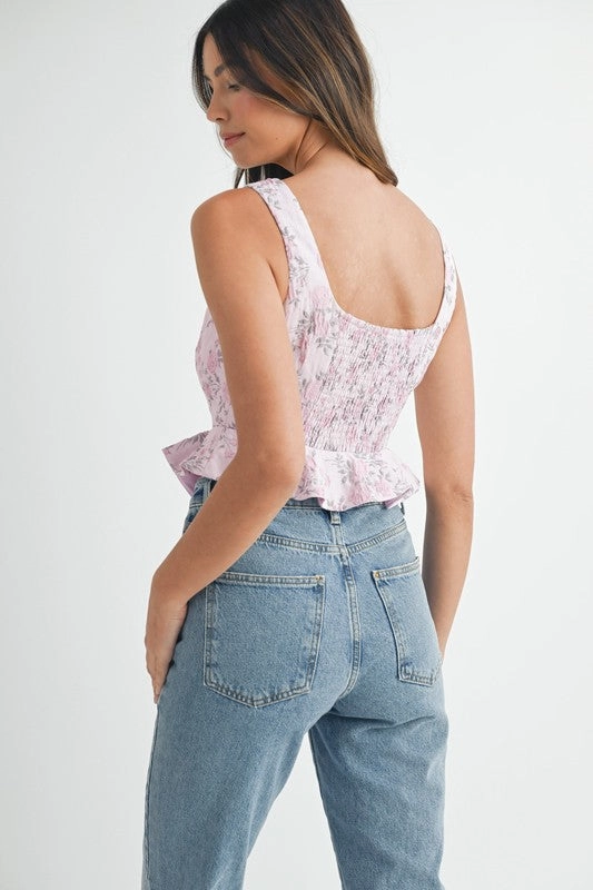 Chateau Bloom Peplum Top