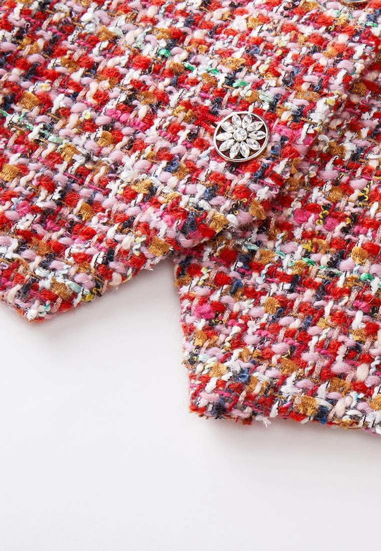 Checked Crystal Button Waistcoat