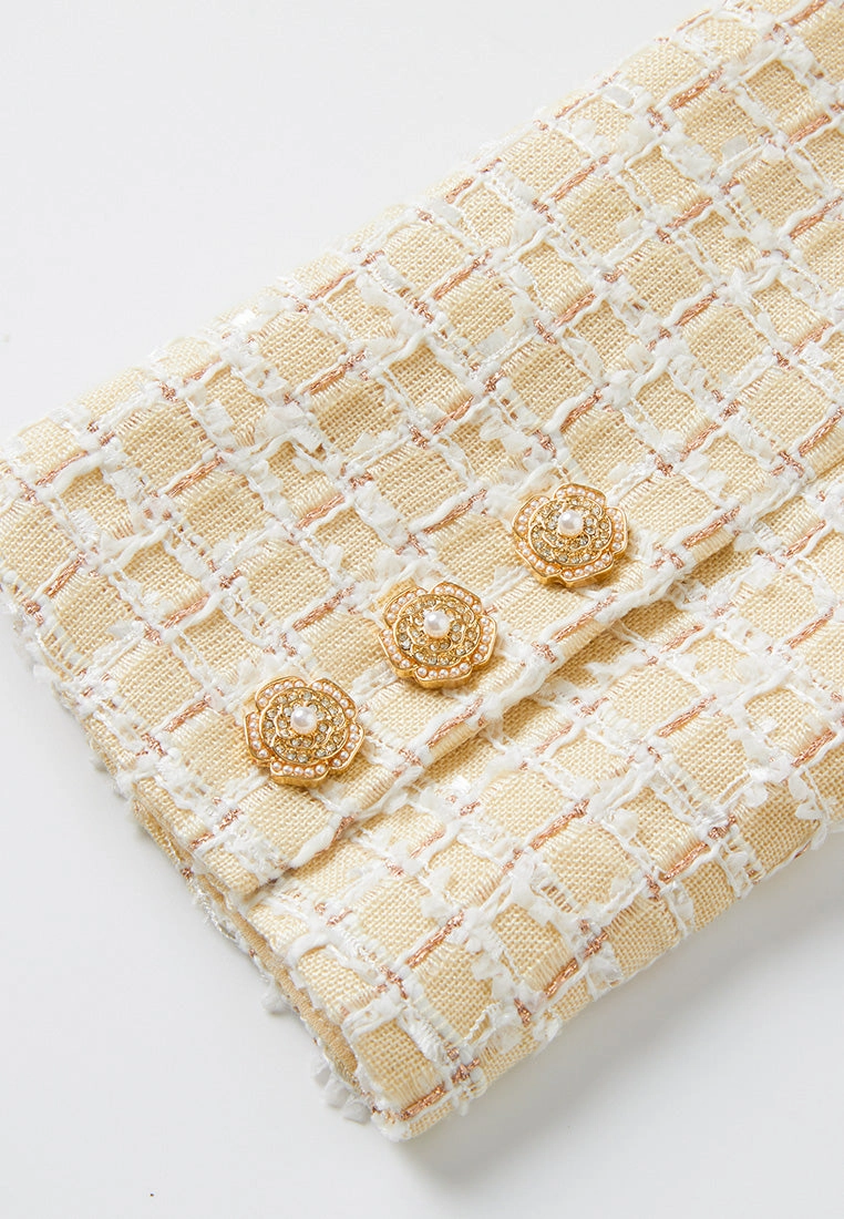 Checked Tweed Patch-pocket Long Jacket