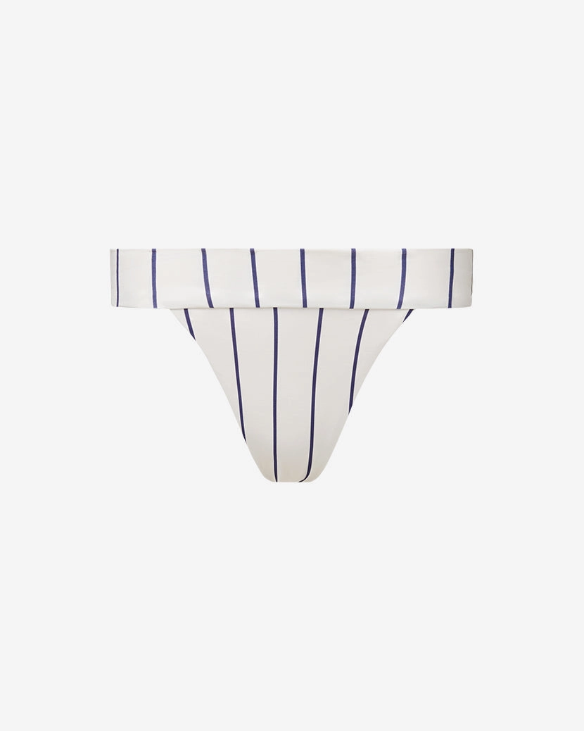 Cheeky High Leg Pinstripes Bikini Bottom