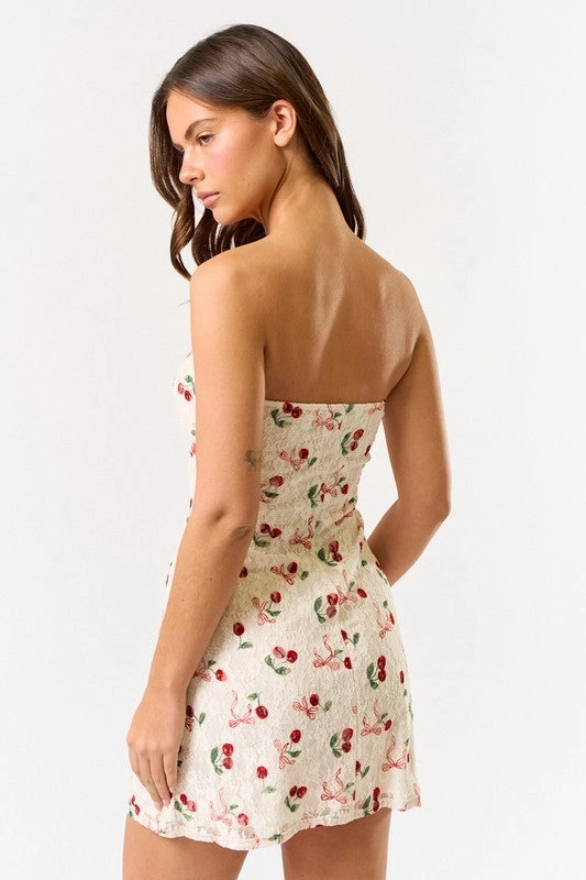 Cherry Picked Mesh Mini Dress