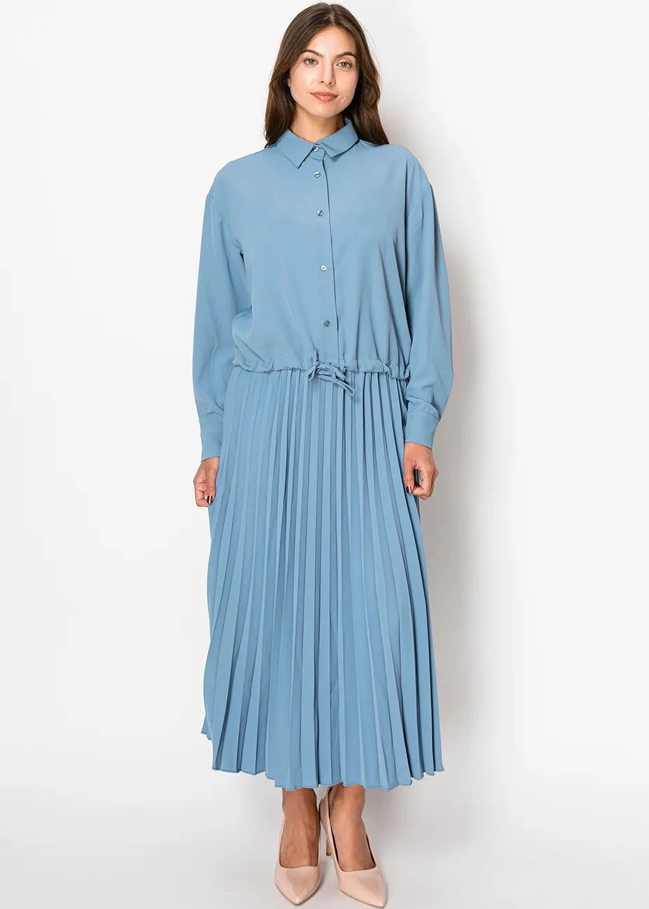Chic Sky Blue A-Line Skirt