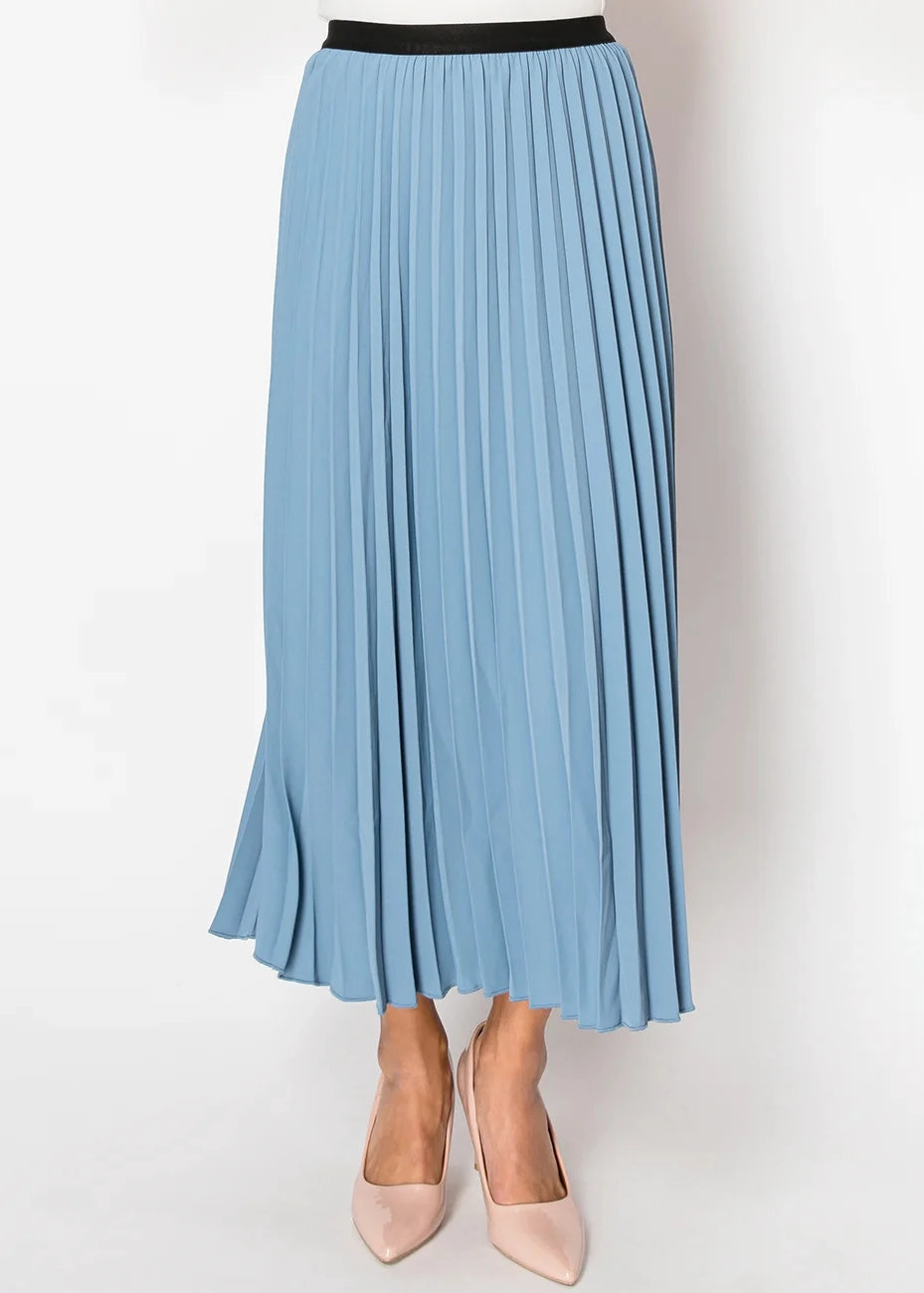 Chic Sky Blue A-Line Skirt