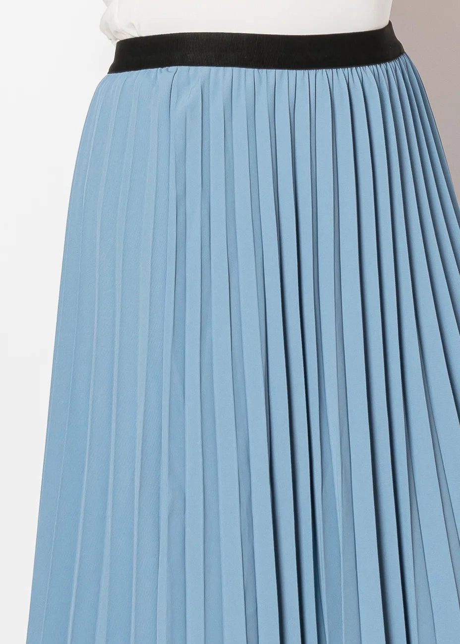 Chic Sky Blue A-Line Skirt