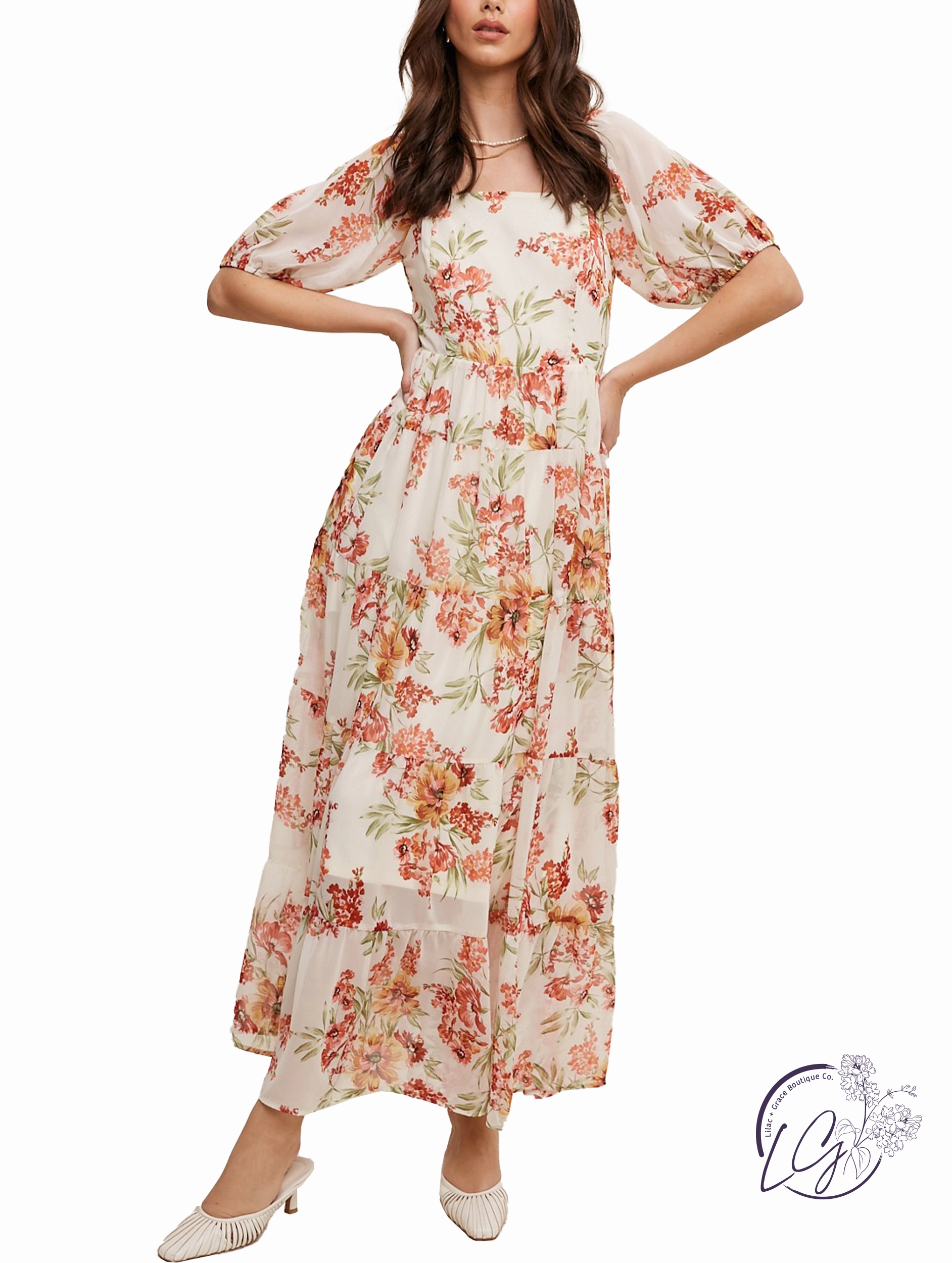 Chiffon Posy Maxi Dress