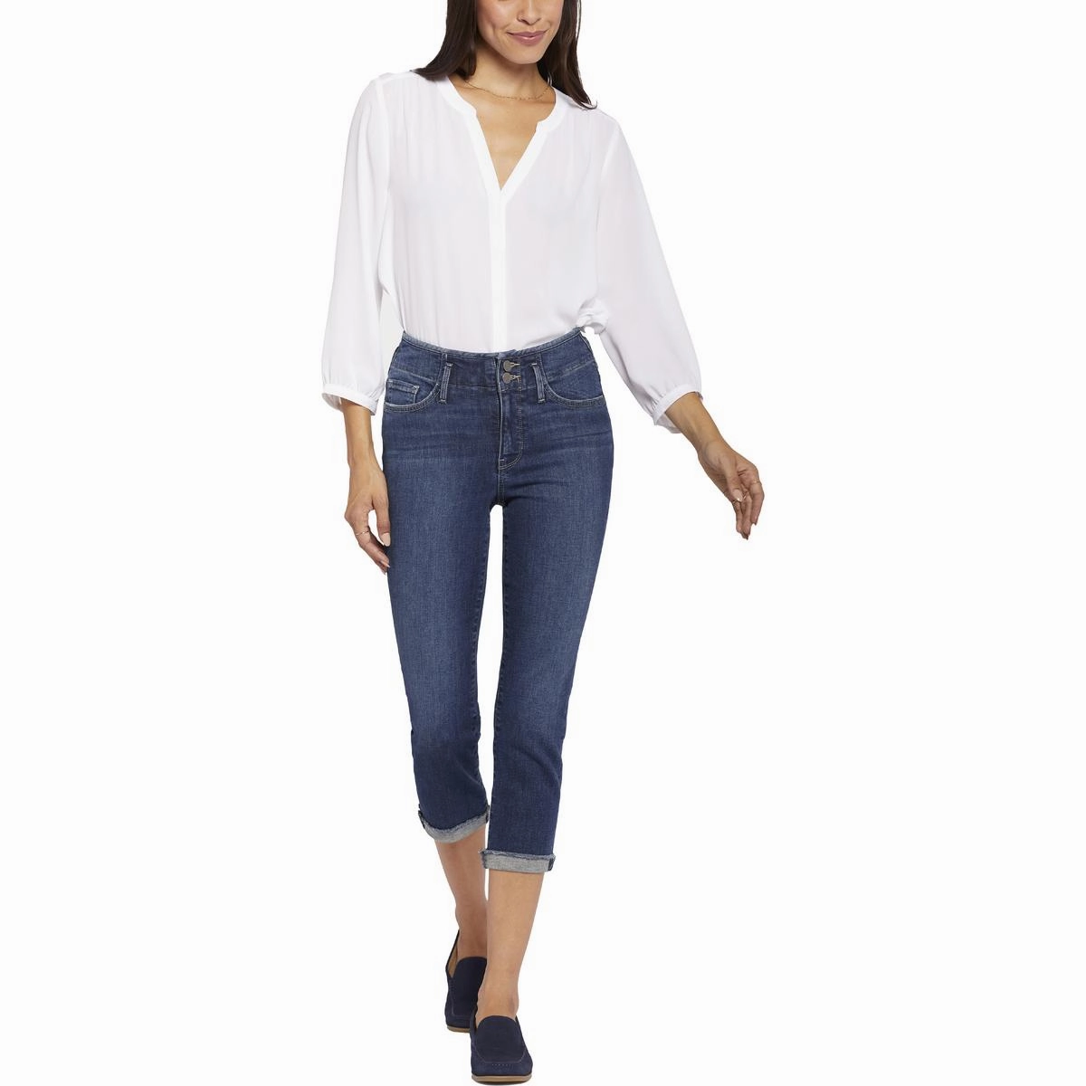 Chloe Womens Crop Denim Capri Jeans