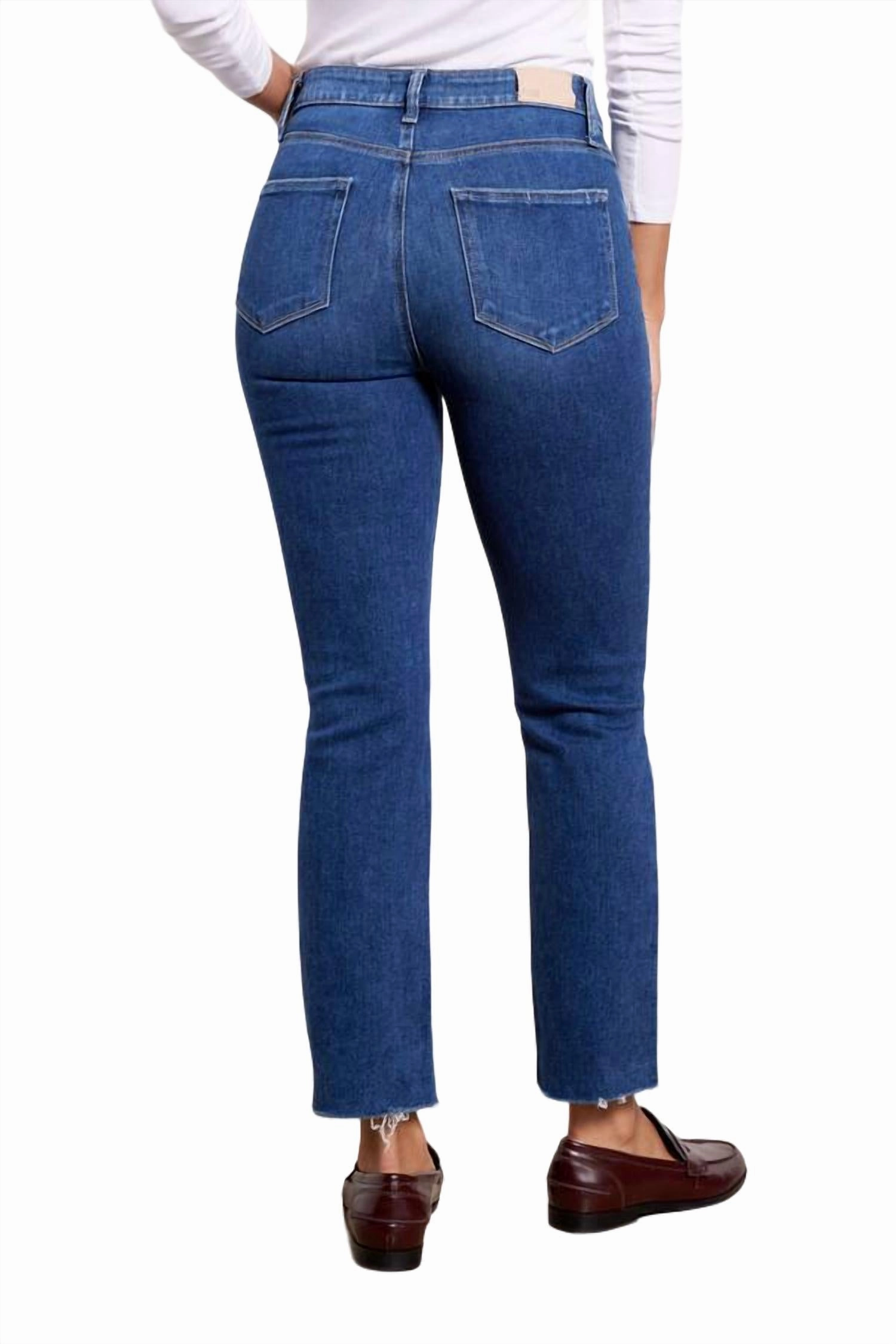 Cindy Hi-Rise Straight Raw Hem Ankle Jean In Devoted