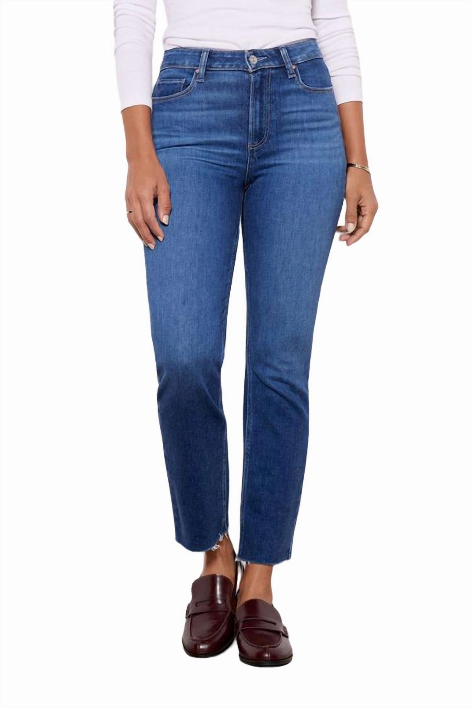 Cindy Hi-Rise Straight Raw Hem Ankle Jean In Devoted