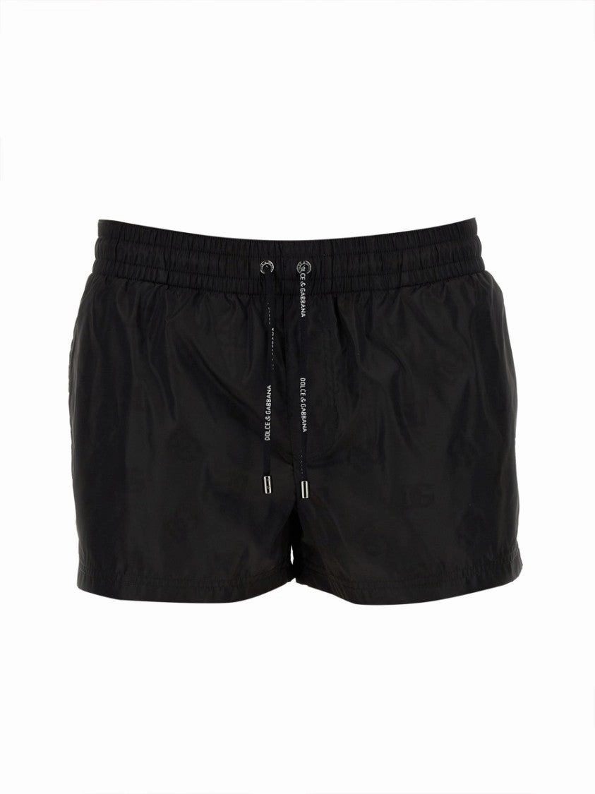 Classic Black Swimsuit With Elastic Waistband
