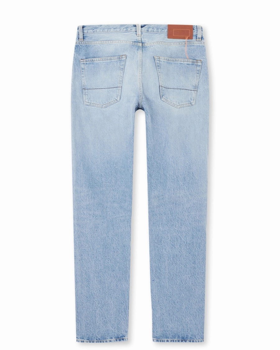 Classic Five-Pocket Denim Pants With Straight Leg Cut