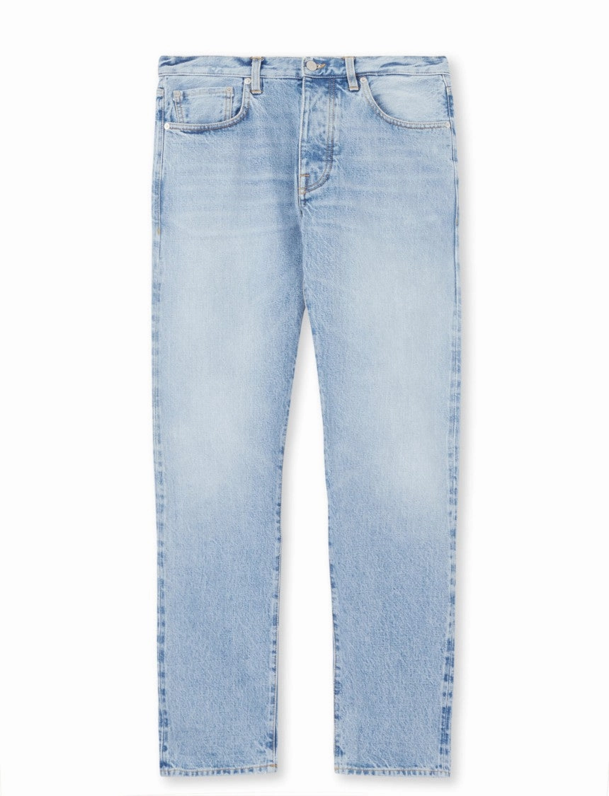 Classic Five-Pocket Denim Pants With Straight Leg Cut