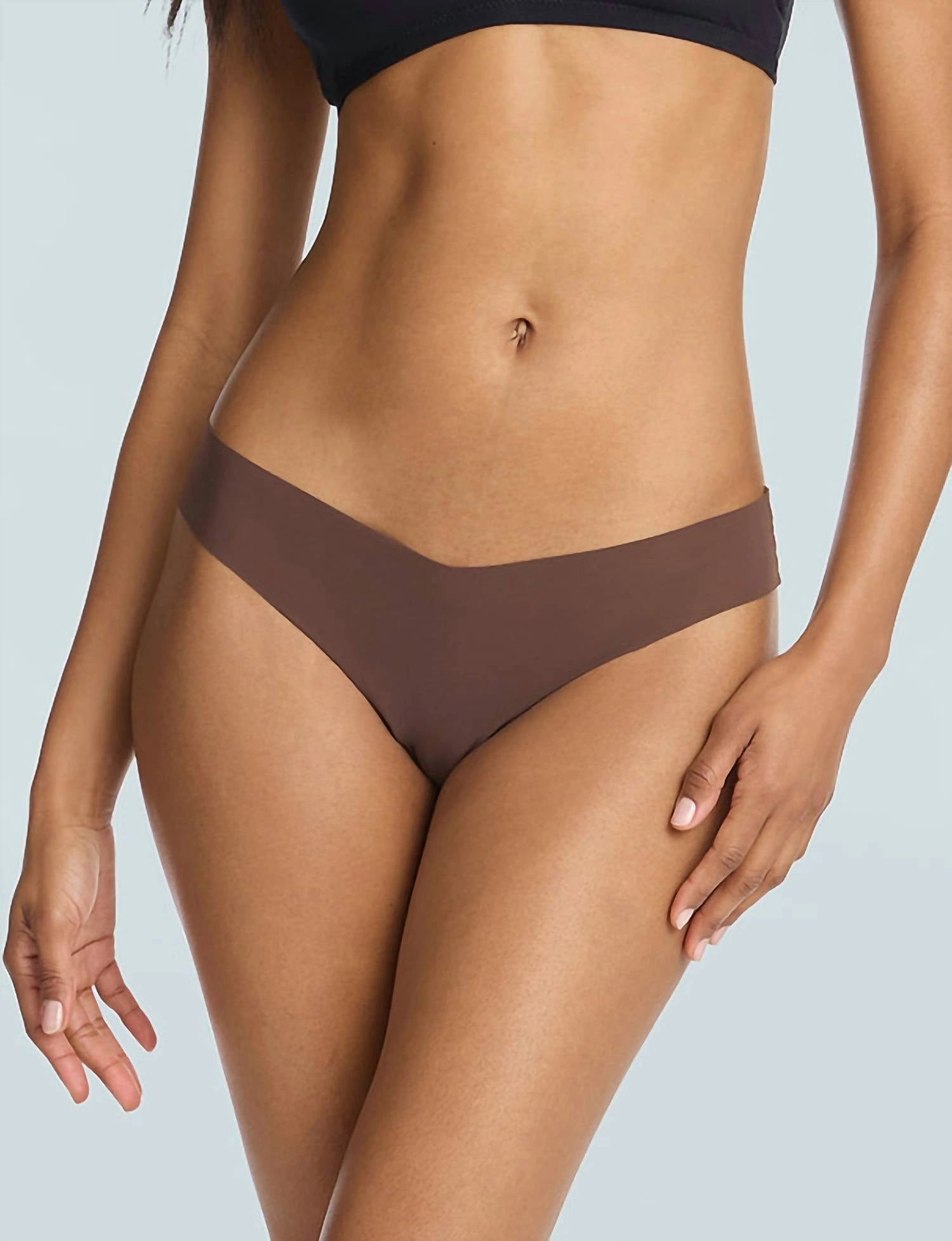 Classic Solid Thong In Mocha
