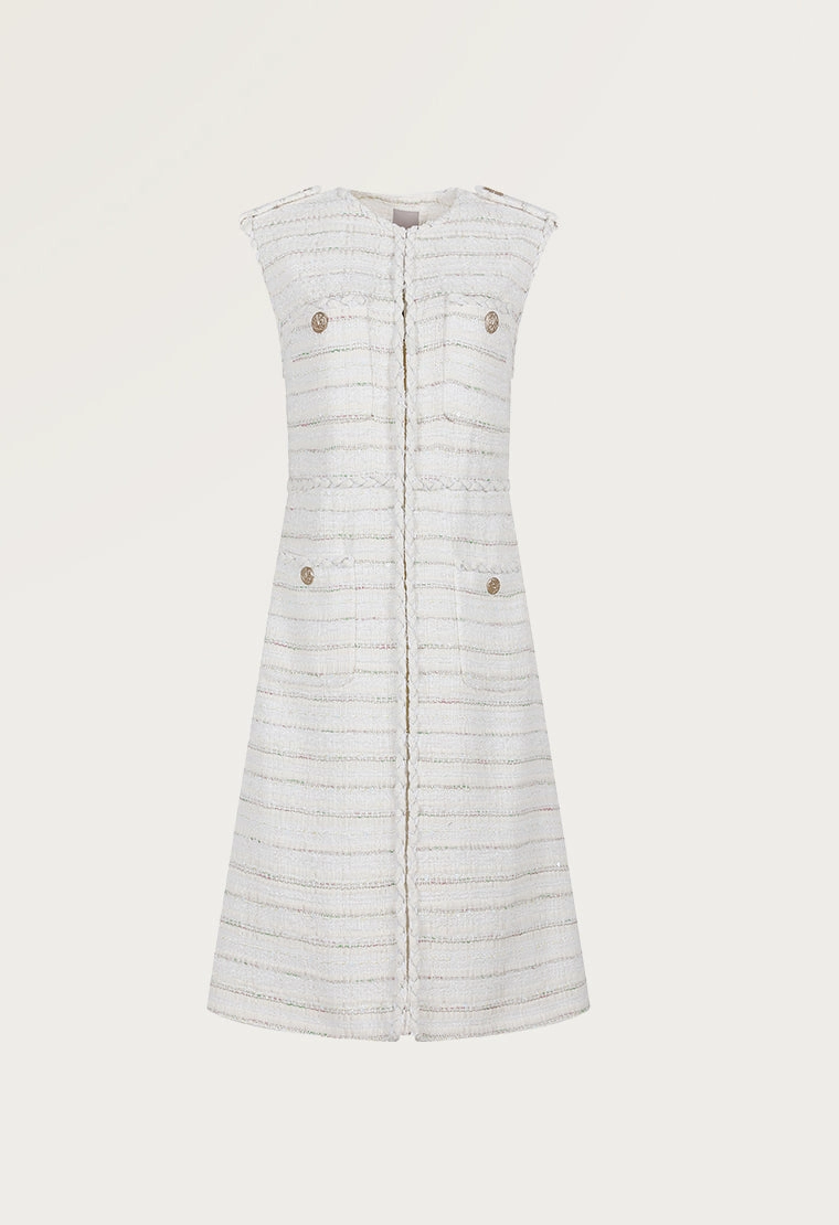 Classic striped tweed vest coat