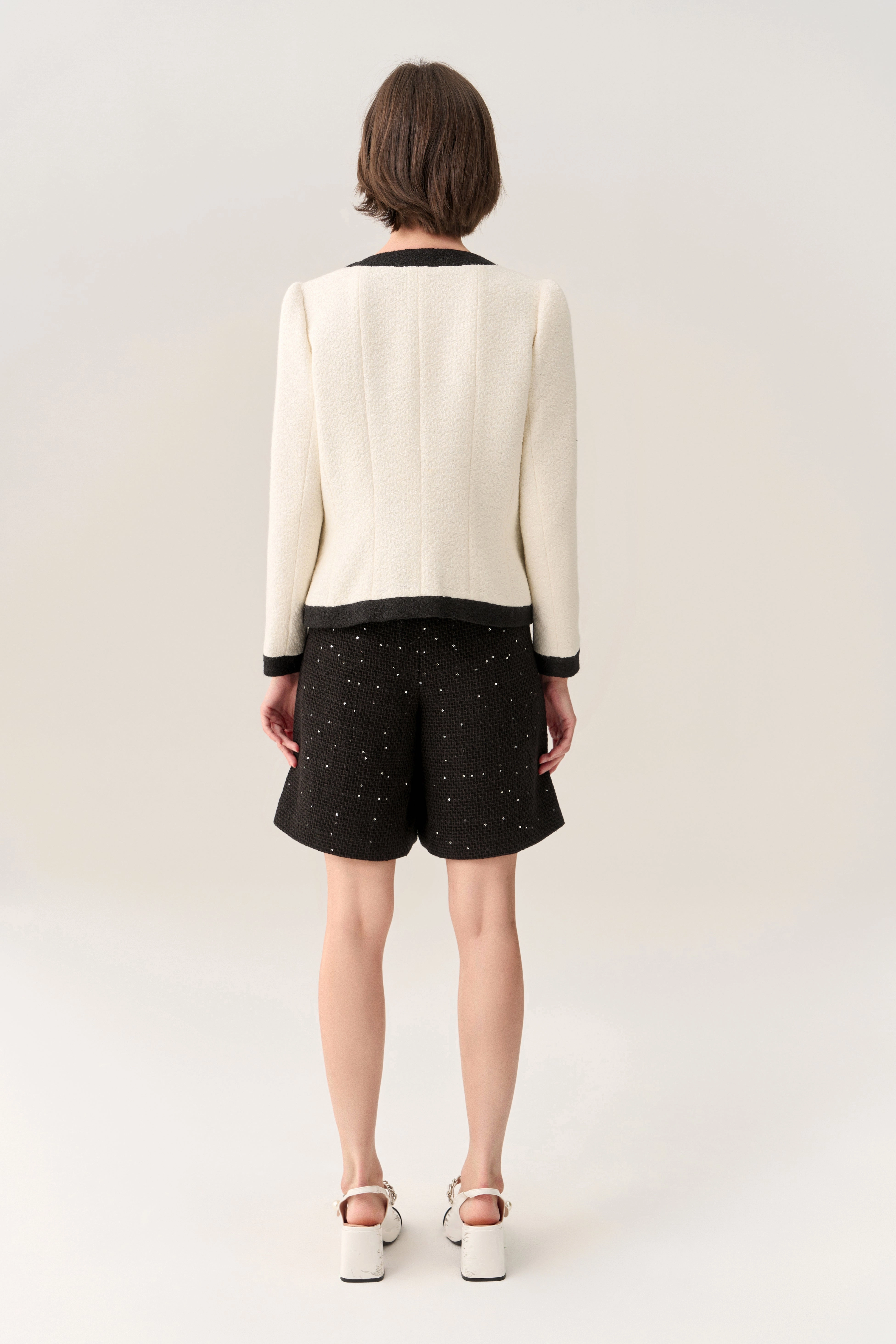 Classy Contrast Tweed Jacket