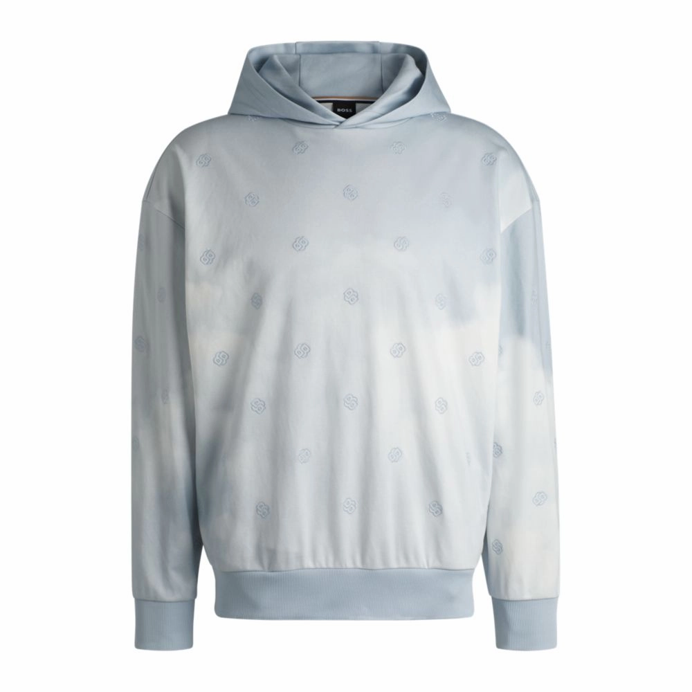 Cloud-artwork hoodie with Double B monograms