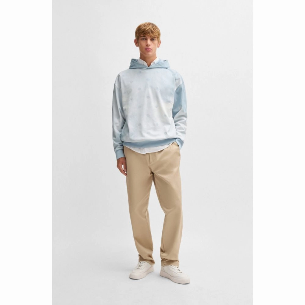 Cloud-artwork hoodie with Double B monograms