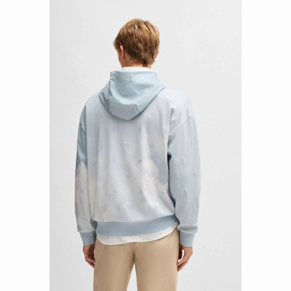 Cloud-artwork hoodie with Double B monograms