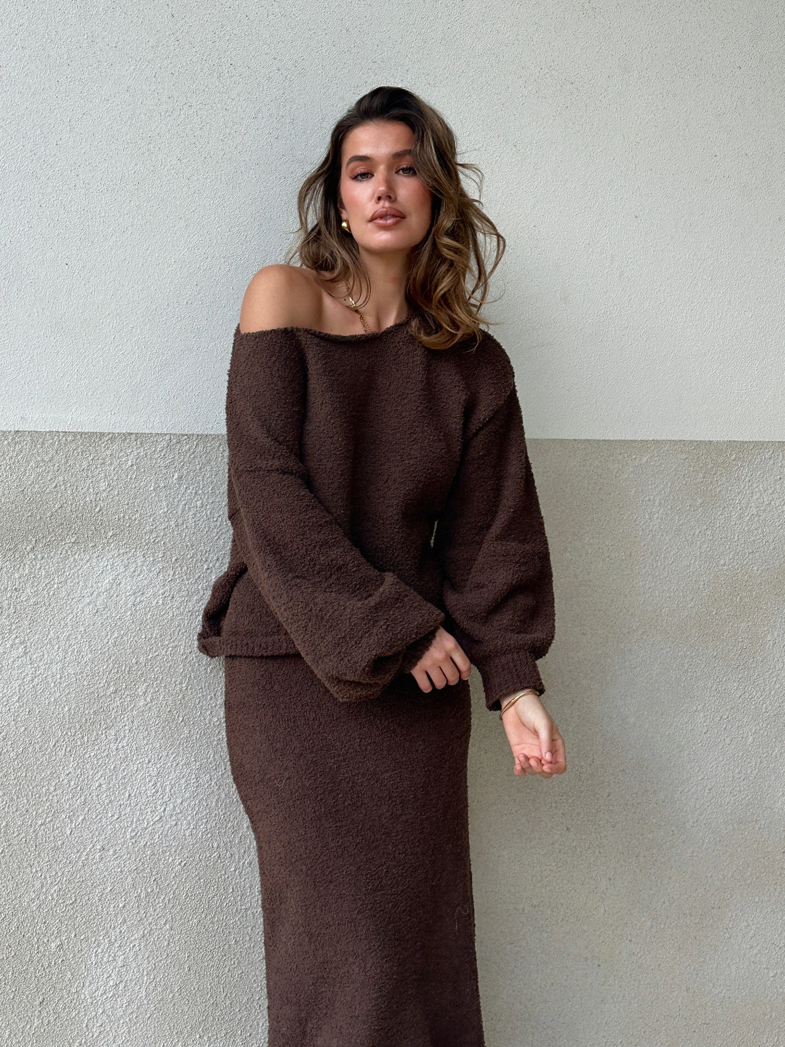 Cohen Knit Jumper - Chocolate