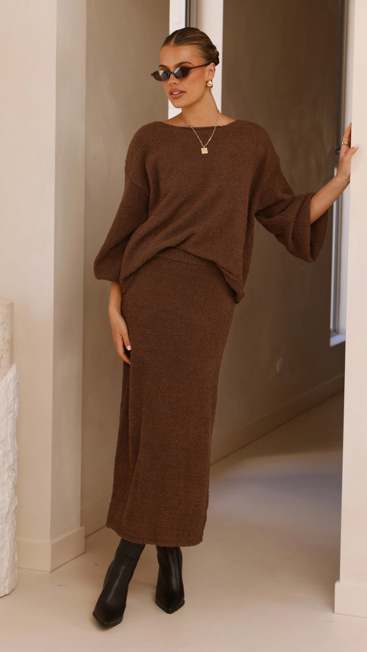 Cohen Knit Jumper - Chocolate