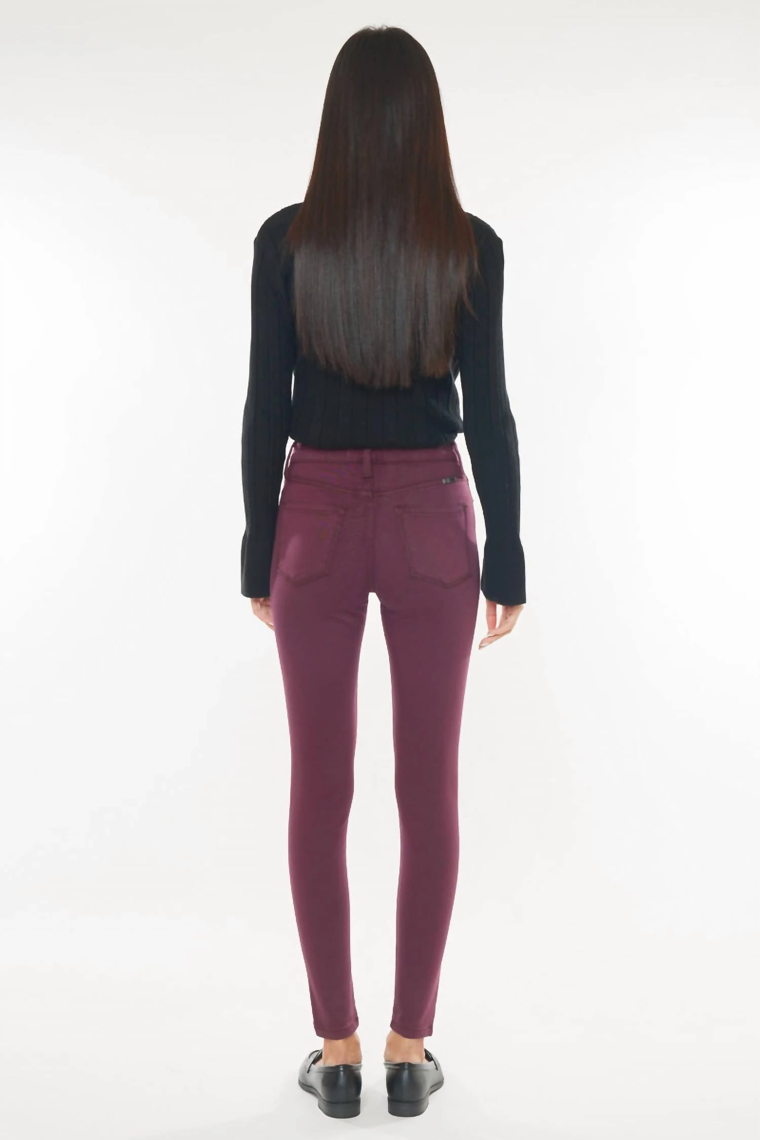 Colleen High Rise Super Skinny Jeans In Burgundy