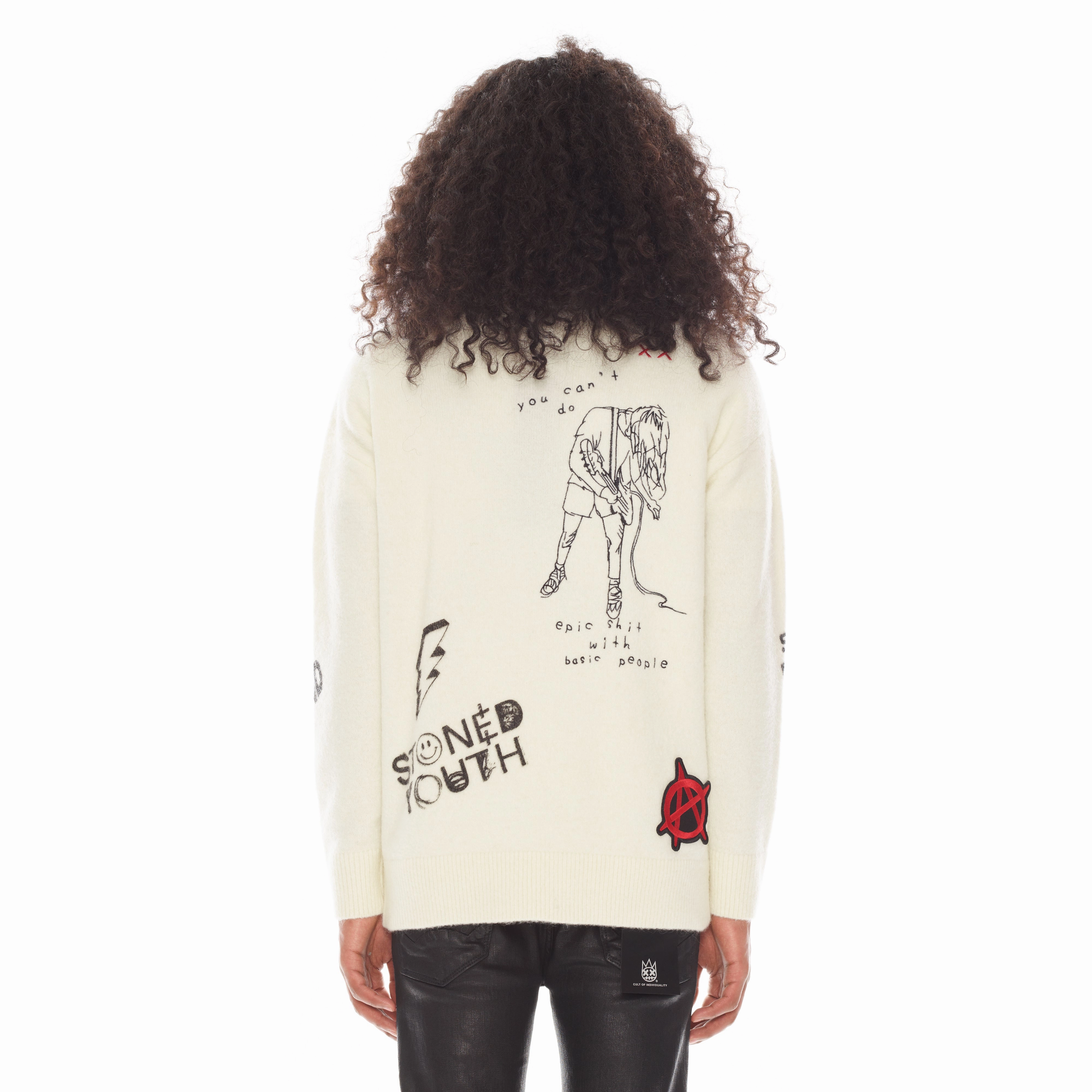 Collegiate Cardigan Sweater In Winter White