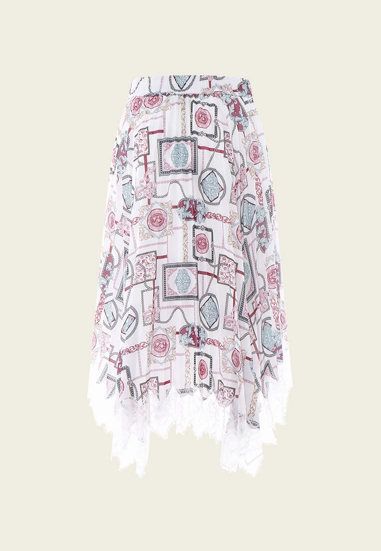 Colorful Asymmetric Satin A Line Skirt