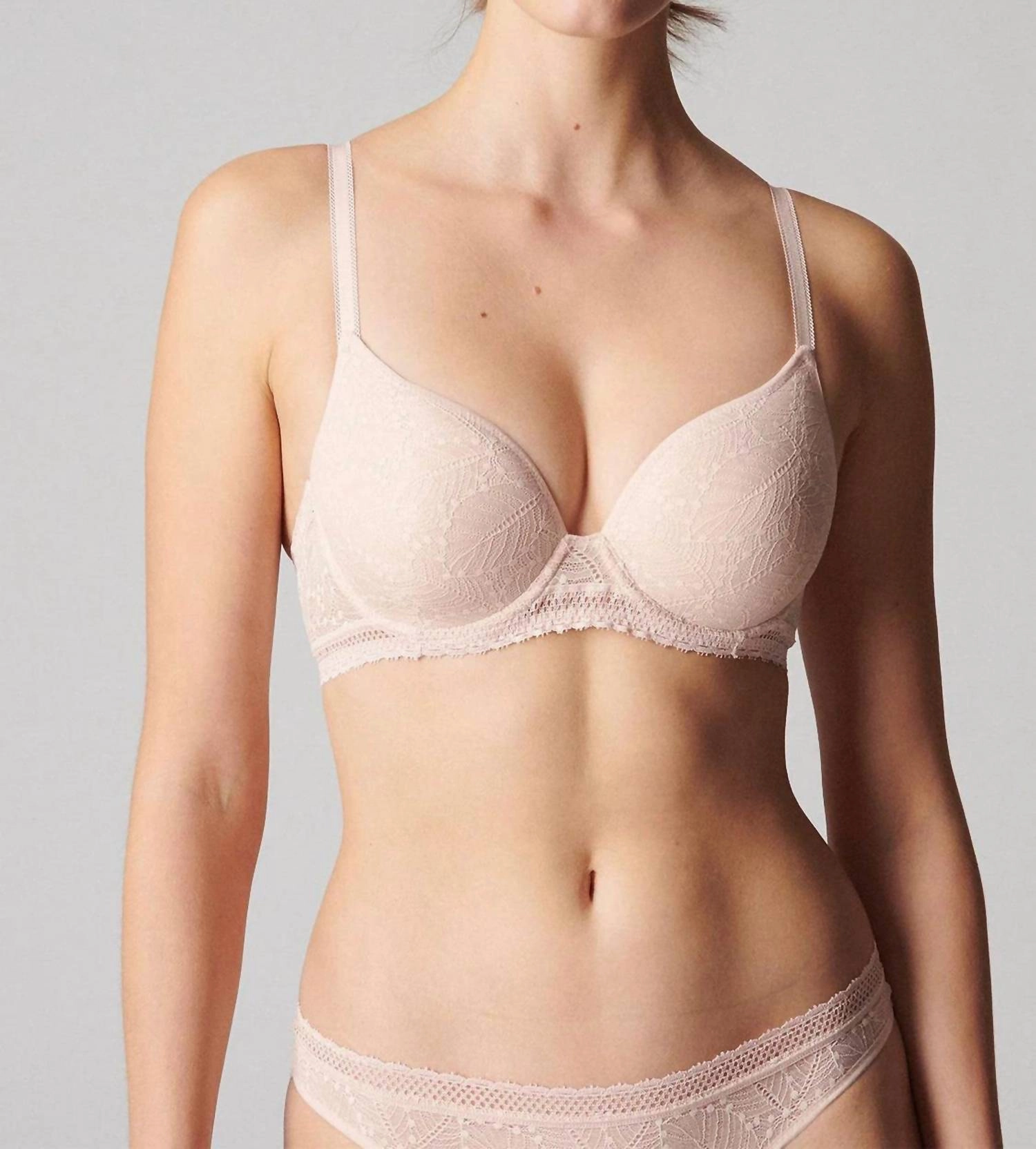 Comete 3D Plunge Bra In Pink Sand