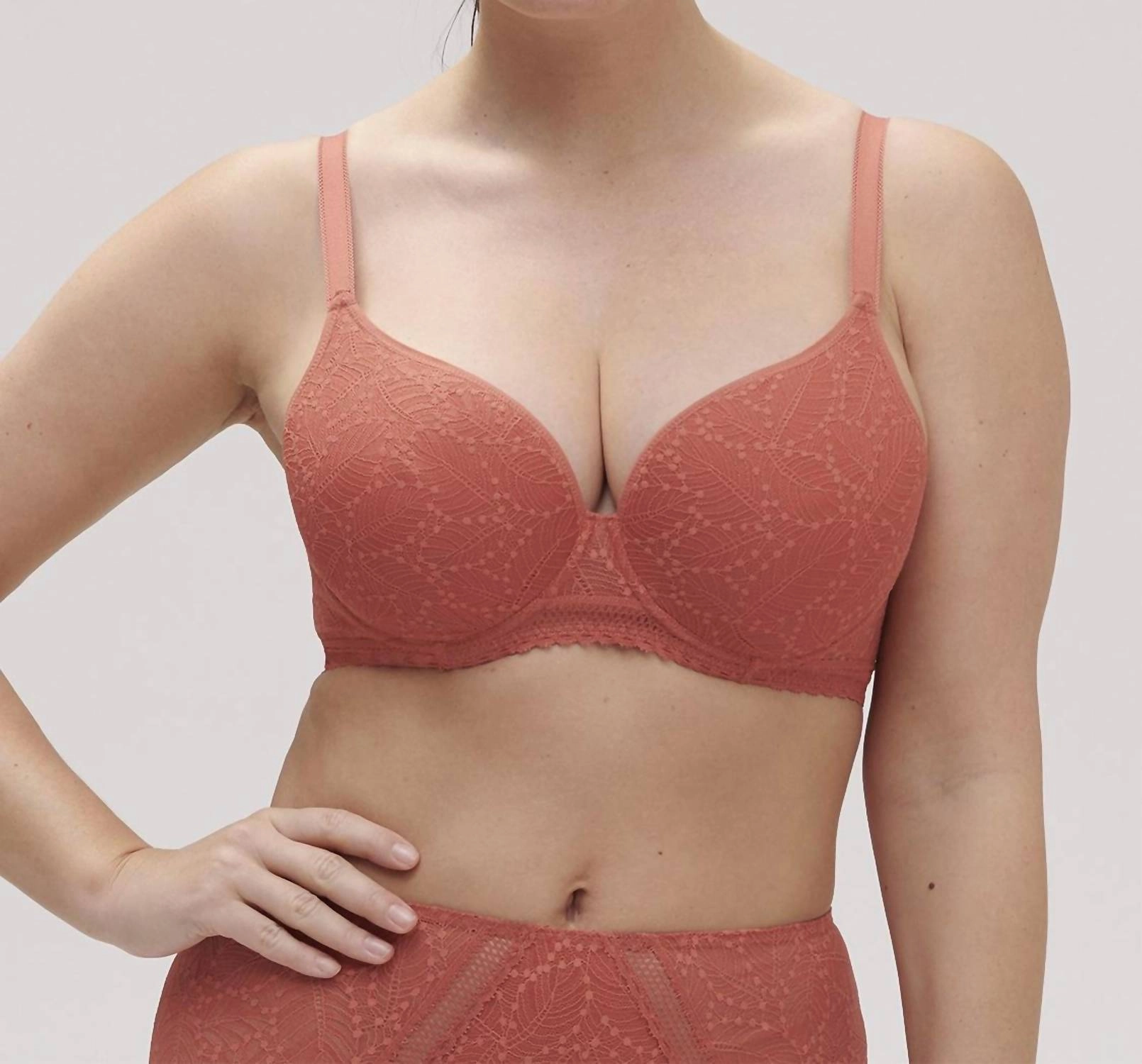 Comete 3D Plunge Bra In Texas Pink