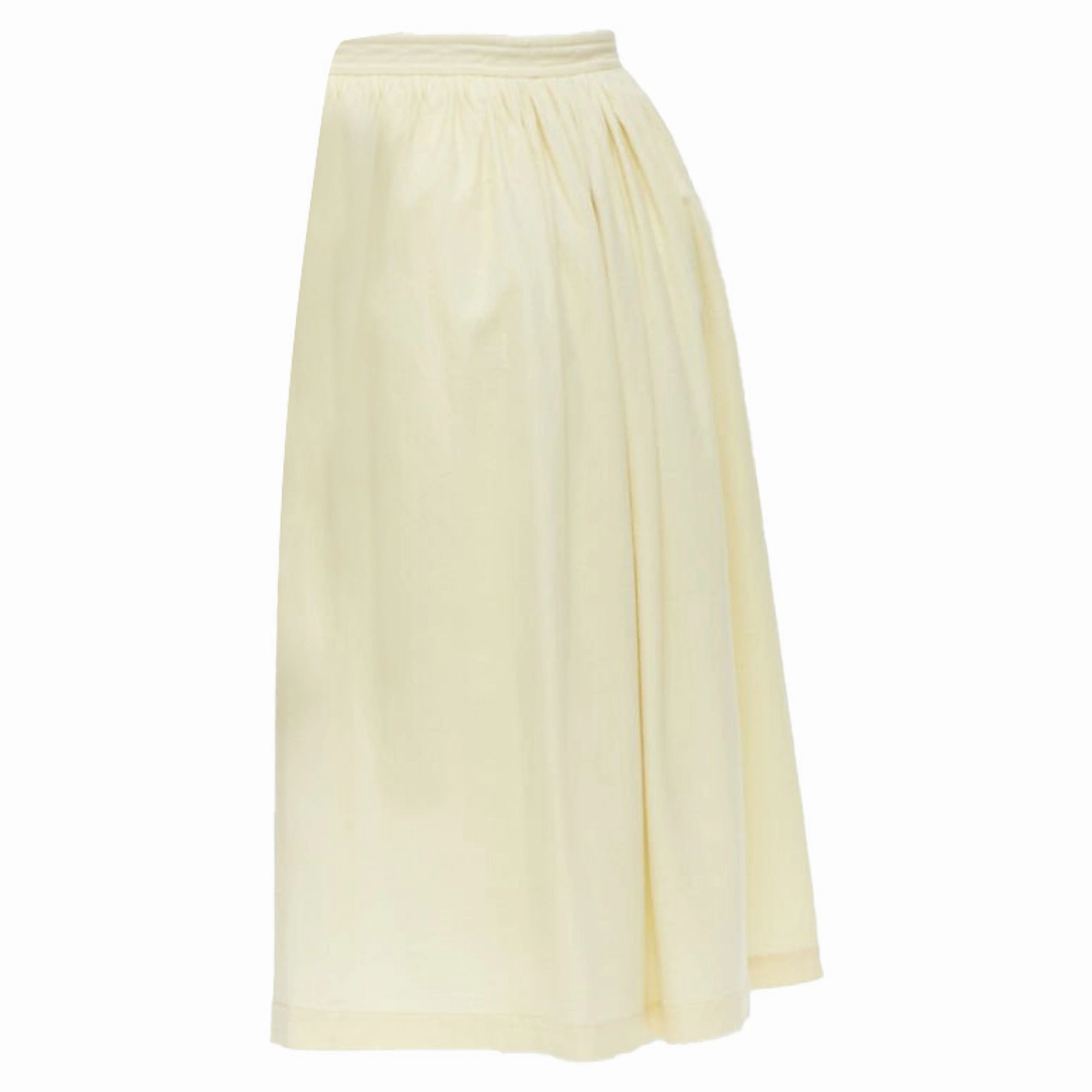 Comme des Garcons cream wool braid lattice embroidery skirt
