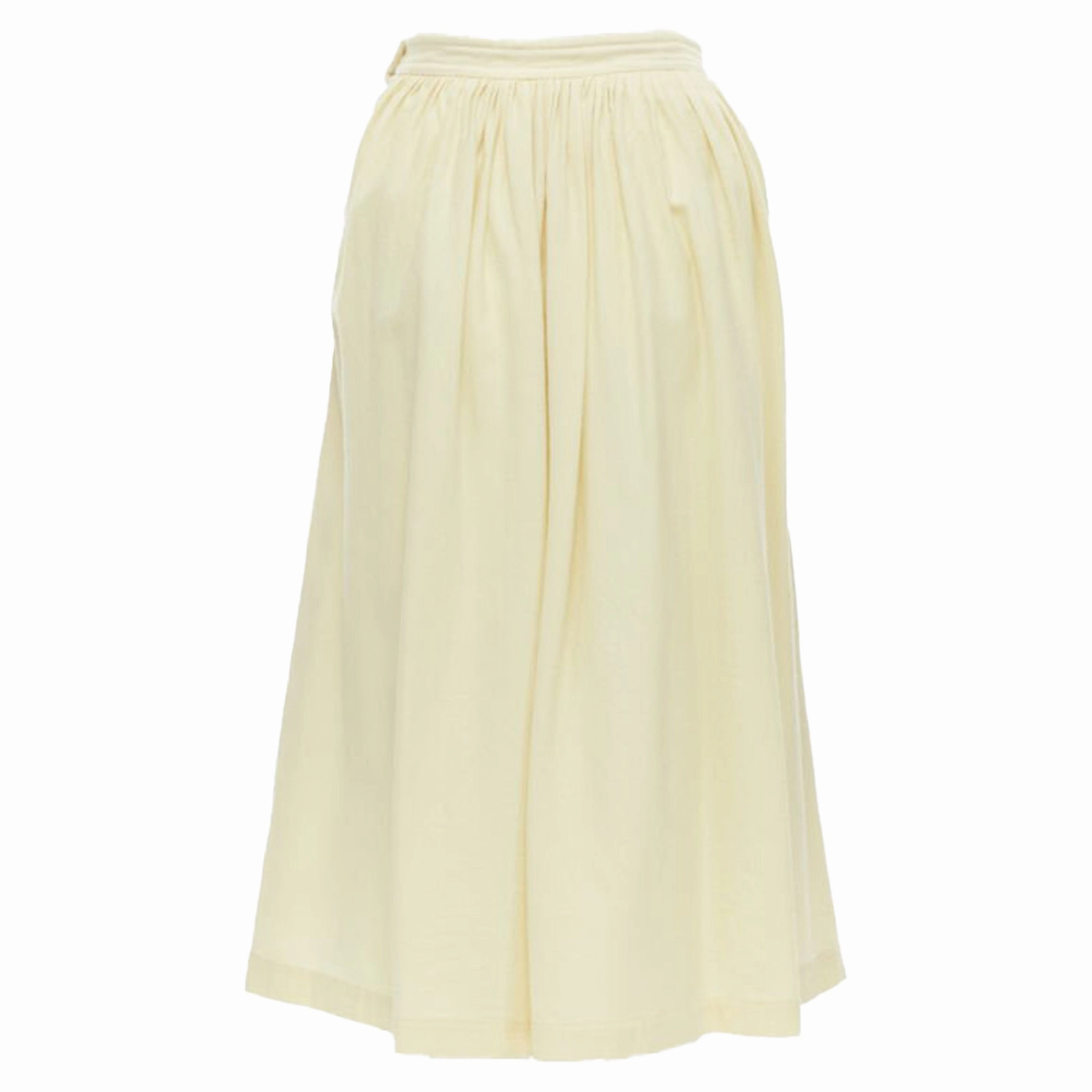 Comme des Garcons cream wool braid lattice embroidery skirt