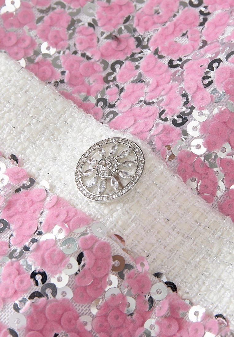Contrasting-trim Sequined Jacket