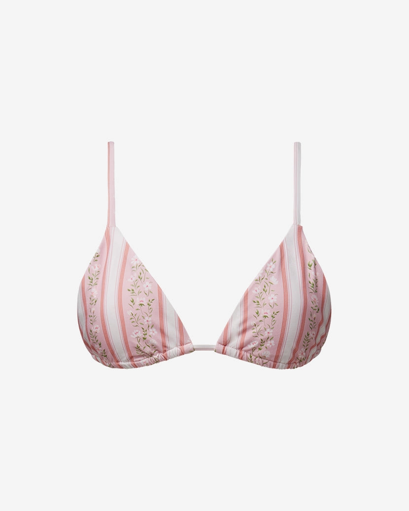 Cooper Floral Stripes Bikini Top