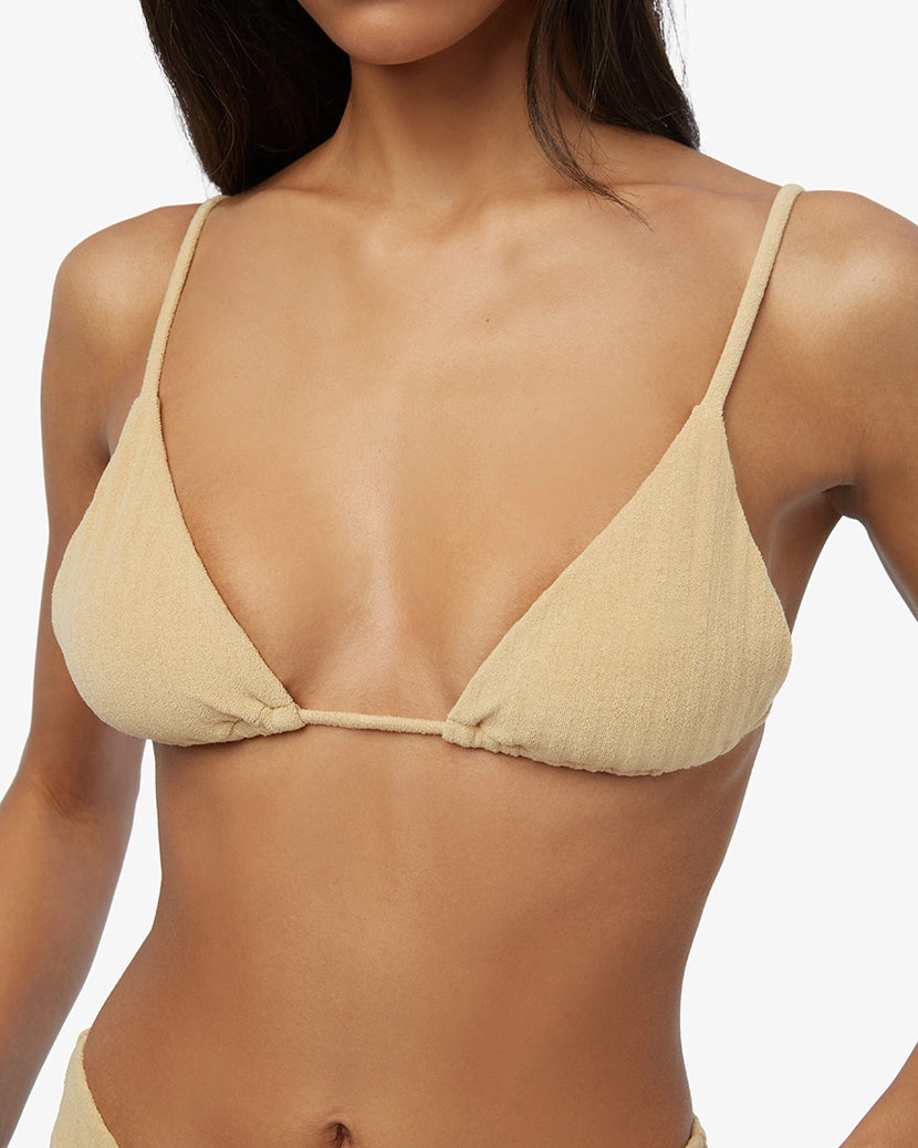 Cooper Stripe Towel Terry Bikini Top