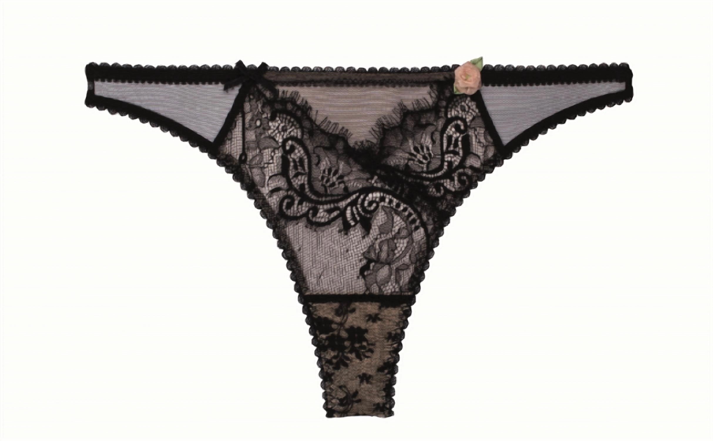 Coquette Thong In Black