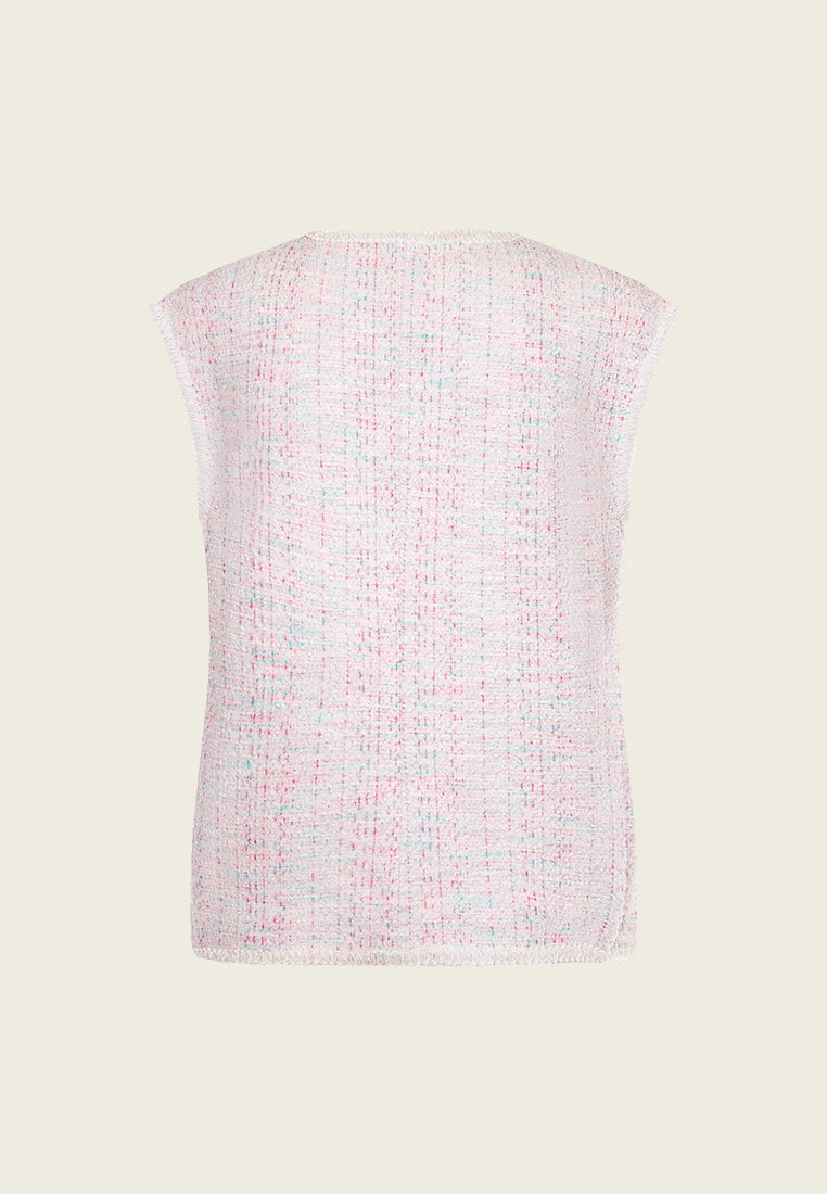 Cotton Candy Stretch Tweed Vest