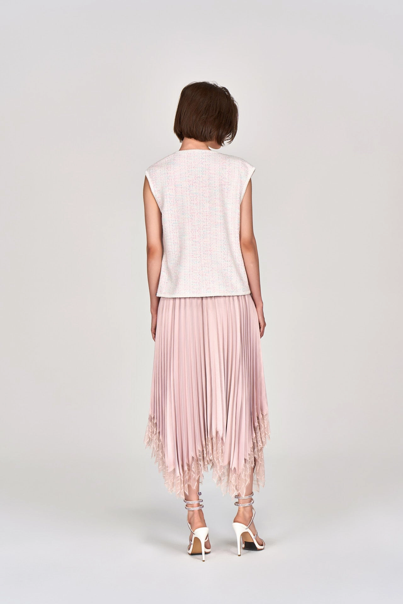 Cotton Candy Stretch Tweed Vest
