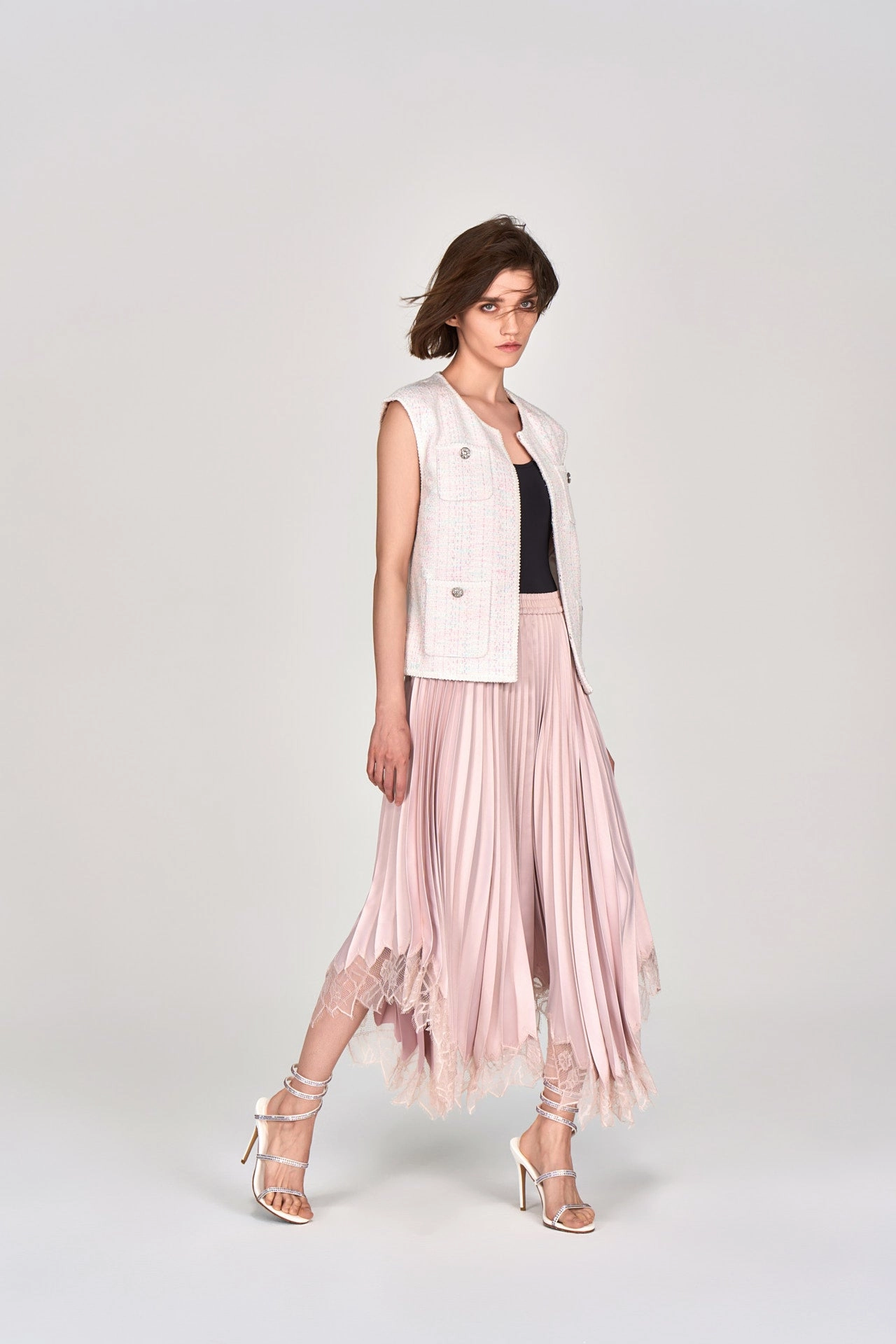 Cotton Candy Stretch Tweed Vest