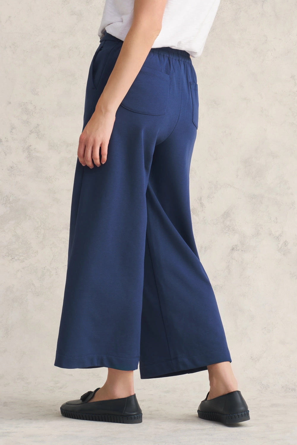 Cotton Culotte Track Pant - Deep Cobalt