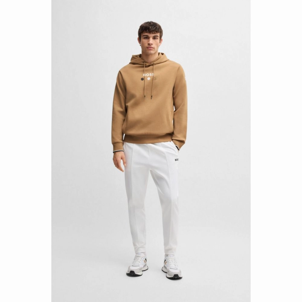 Cotton hoodie with tennis artwork
