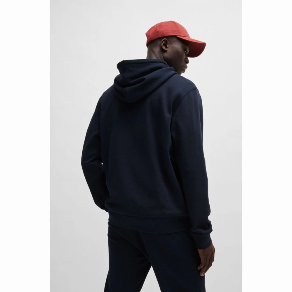 Cotton-terry hoodie with logo patch