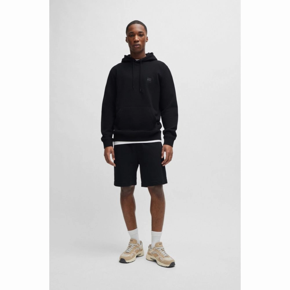 Cotton-terry hoodie with logo patch